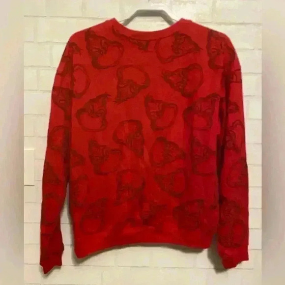 Dr Seuss The Grinch All Over Print Pullover Sweater - Red -  Women's Size XL - Picture 3 of 3